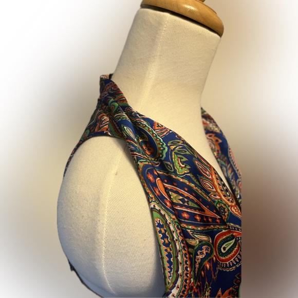 Lauren by Ralph Lauren Paisley Ruffled Sleeveless Blouse size 8 - Picture 3 of 10